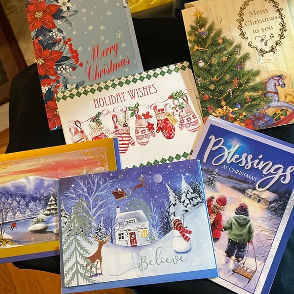 22 NEW Large thick mixed Christmas card 6x8 with matching Eps Scripture quotes - Picture 3 of 6